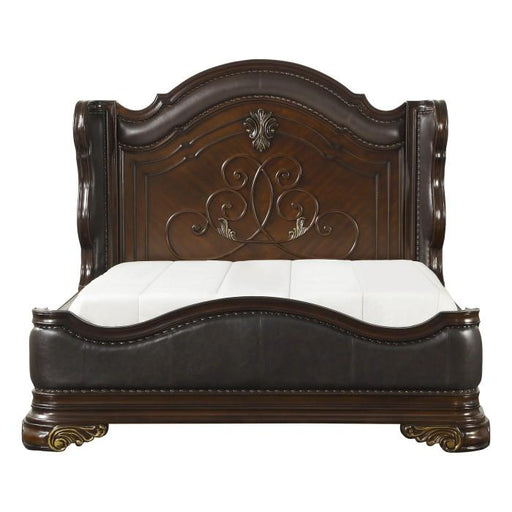 Royal Highlands Queen Upholstered Panel Bed in Rich Cherry 1603-1 image