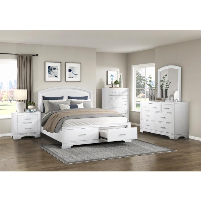 1520WH-1*-Bedroom (3) Queen Platform Bed with Footboard Storage