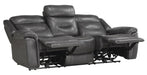 Danio Power Double Reclining Sofa with Power Headrests in Dark Gray 9528DGY-3PWH - Furniture World SW (WA)