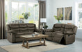 Discus Double Reclining Loveseat in Brown 9526BR-2 - Furniture World SW (WA)