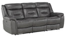 Danio Power Double Reclining Sofa with Power Headrests in Dark Gray 9528DGY-3PWH - Furniture World SW (WA)