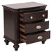 Marston 3 Drawer Nightstand in Dark Cherry 2615DC-4 - Furniture World SW (WA)