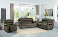 Discus Double Reclining Sofa in Brown 9526BR-3 - Furniture World SW (WA)