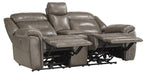Danio Power Double Reclining Loveseat with Power Headrests in Brownish Gray 9528BRG-2PWH - Furniture World SW (WA)