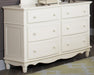 Clementine 6 Drawer Dresser in White B1799-5 - Furniture World SW (WA)