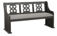 Arasina Bench with Curved Arms in Dark Pewter 5559N-14A - Furniture World SW (WA)