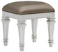 Avondale Vanity Stool in Silver 1646-14 - Furniture World SW (WA)