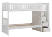 Galen Bunk Bed w/ Reversible Step Storage in White B2053SBW-1 - Furniture World SW (WA)