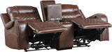 Putnam Power Double Reclining Loveseat in Brown 9405BR-2PW - Furniture World SW (WA)