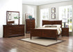 Mayville Queen Sleigh Bed in Brown Cherry 2147-1 - Furniture World SW (WA)