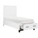 1450WHT-1-Youth (3) Twin Platform Bed with Footboard Storage - Furniture World SW (WA)