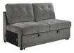 Logansport Armless 2-Seater with Pull-out Bed in Gray 9401GRY-2A - Furniture World SW (WA)