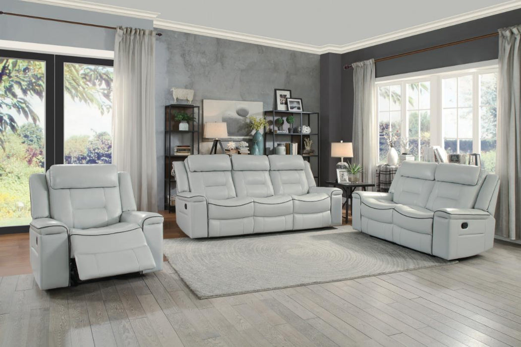 Darwan Double Lay Flat Reclining Sofa in Light Gray - Furniture World SW (WA)