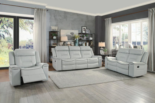 Darwan Double Lay Flat Reclining Sofa in Light Gray - Furniture World SW (WA)