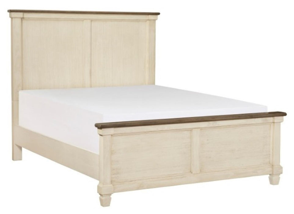 Weaver Queen Panel Bed in Antique White 1626-1 - Furniture World SW (WA)