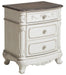 Cinderella Night Stand in Antique White with Grey Rub-Through 1386NW-4 - Furniture World SW (WA)