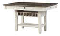 Granby Counter Height Dining Table in White & Brown 5627NW-36 - Furniture World SW (WA)