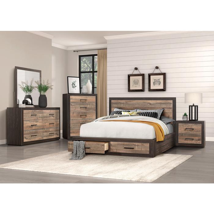 Miter (3)California King Platform Bed with Footboard Storage