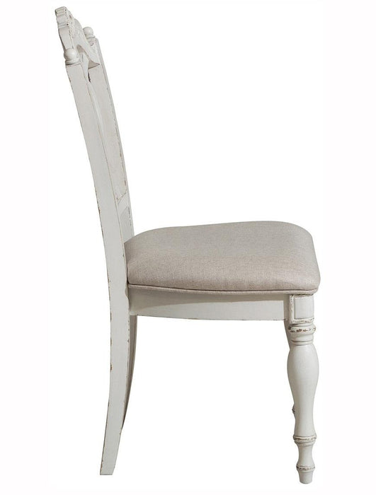 Cinderella Chair in Antique White with Grey Rub-Through 1386NW-11C