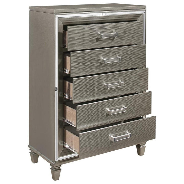 Tamsin Chest in Silver Grey Metallic 1616-9 - Furniture World SW (WA)