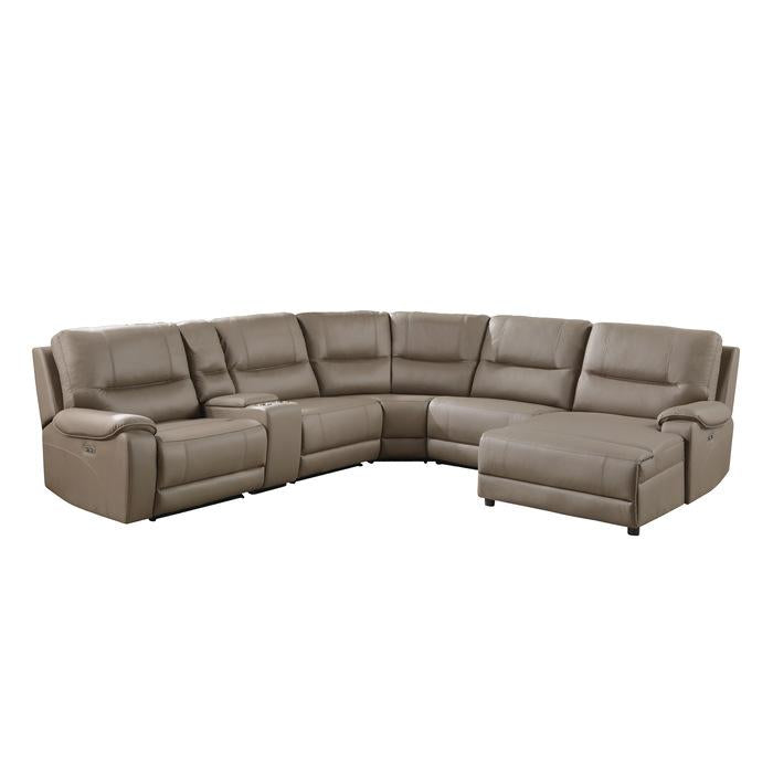 9429TP6RCLRPWH - (6)6-Piece Modular Power Reclining Sectional with Power Headrests and Right Chaise image