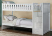 Galen Bunk Bed w/ Reversible Step Storage in White B2053SBW-1 - Furniture World SW (WA)