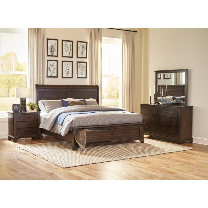 Boone (3) California King Platform Bed with Footboard Storage