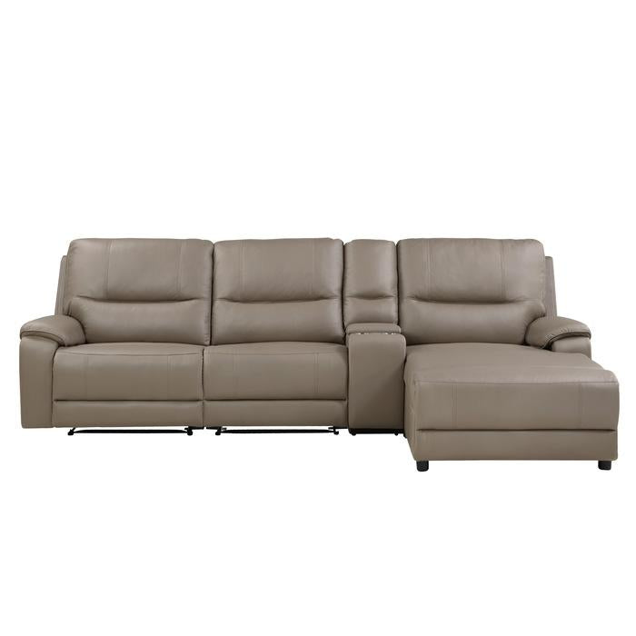 9429TP4RCLRPWH - (4)4-Piece Modular Power Reclining Sectional with Power Headrest and Right Chaise image