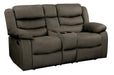 Discus Double Reclining Loveseat in Brown 9526BR-2 - Furniture World SW (WA)
