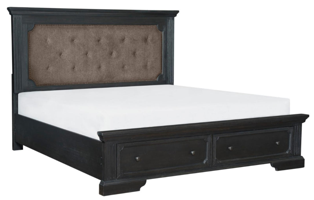 Bolingbrook Queen Upholstered Storage Platform Bed in Coffee 1647-1 - Furniture World SW (WA)
