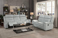 Darwan Double Lay Flat Reclining Sofa in Light Gray - Furniture World SW (WA)