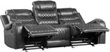 Putnam Power Double Reclining Sofa with Drop-Down in Gray 9405GY-3PW - Furniture World SW (WA)