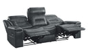 Darwan Double Lay Flat Reclining Sofa in Dark Gray - Furniture World SW (WA)