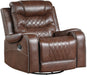 Putnam Swivel Glider Reclining Chair in Brown 9405BR-1 - Furniture World SW (WA)