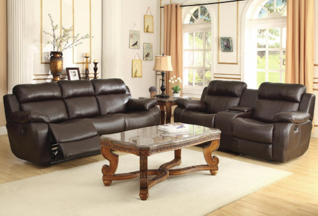 Marille Double Reclining Sofa in Brown - Furniture World SW (WA)