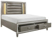 Tamsin King Upholstered Storage Bed in Silver Grey Metallic 1616K-1EK - Furniture World SW (WA)