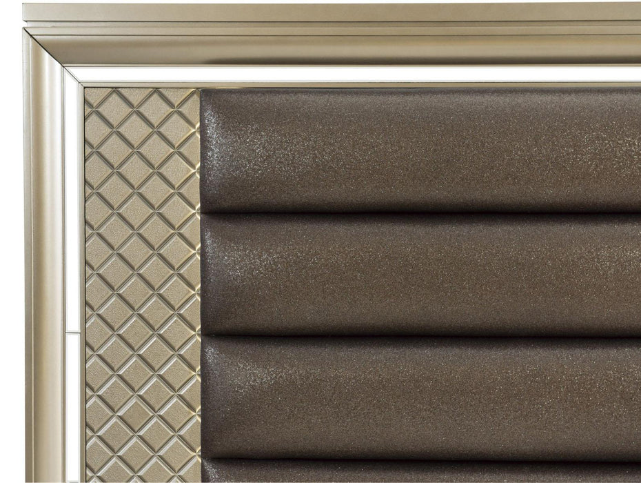 Loudon Queen Platform with Storage Bed in Champagne Metallic 1515-1 - Furniture World SW (WA)