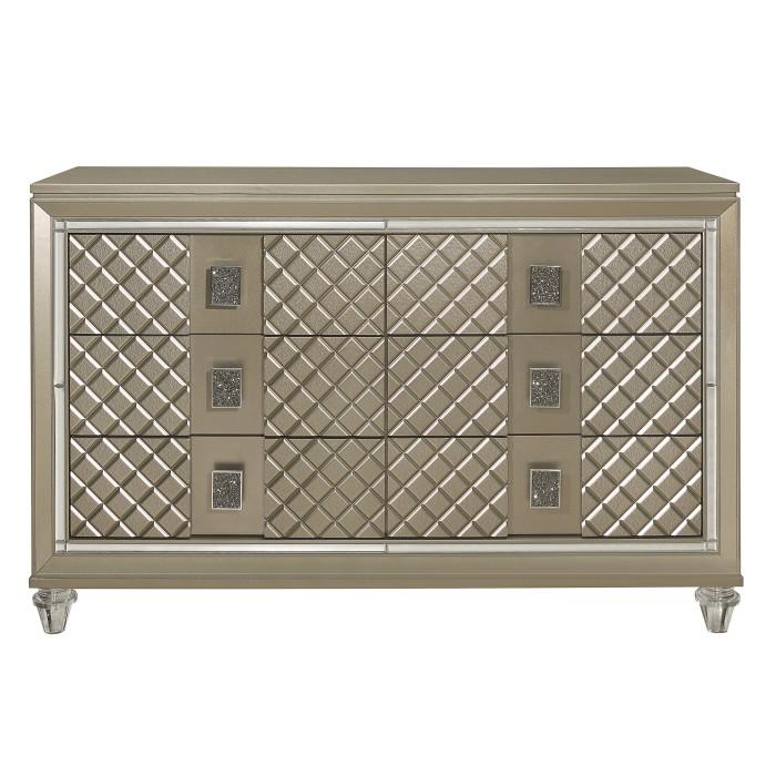 champagne color dresser YUTZY WOODWORKING Bedroom Champagne 9 Drawer Dresser