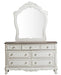 Cinderella Mirror in Antique White with Grey Rub-Through 1386NW-6 - Furniture World SW (WA)