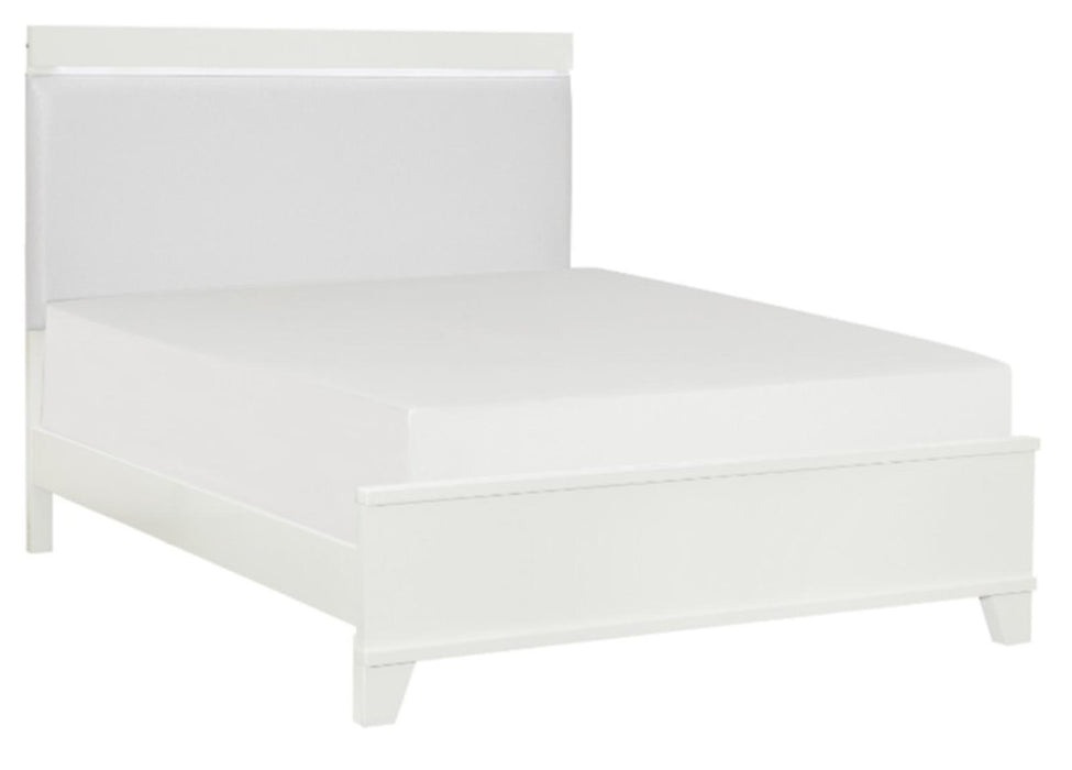 Kerren Queen Platform Bed in White 1678W-1 - Furniture World SW (WA)