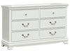 Lucida 6 Drawer Dresser in White 2039W-5 - Furniture World SW (WA)