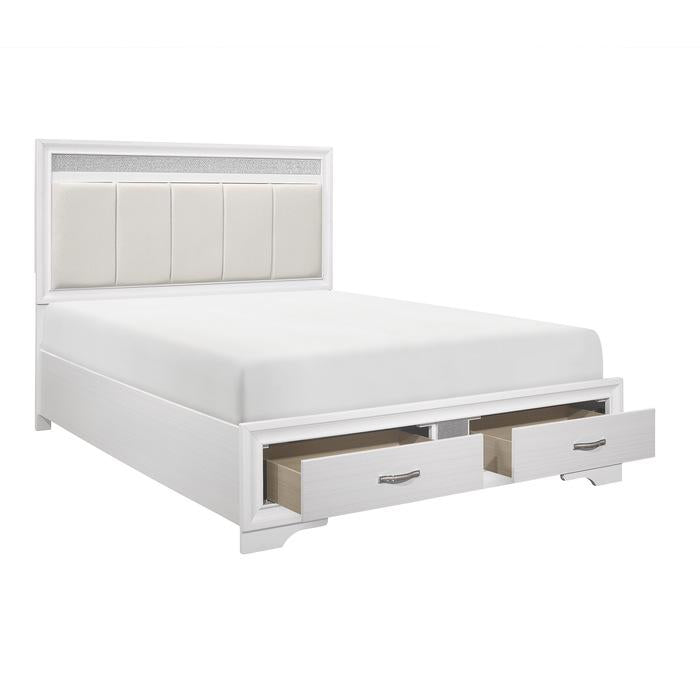 Luster (3) Queen Platform Bed with Footboard Storage - Furniture World SW (WA)