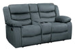 Discus Double Reclining Loveseat in Gray 9526GY-2 - Furniture World SW (WA)