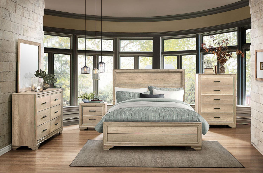 Lonan Queen Panel Bed in Natural 1955-1 - Furniture World SW (WA)
