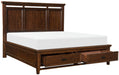 Frazier King Upholstered Storage Platform Bed in Dark Cherry 1649K-1EK - Furniture World SW (WA)