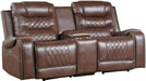 Putnam Power Double Reclining Loveseat in Brown 9405BR-2PW - Furniture World SW (WA)