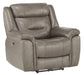 Danio Power Double Reclining Chair with Power Headrests in Brownish Gray 9528BRG-1PWH - Furniture World SW (WA)