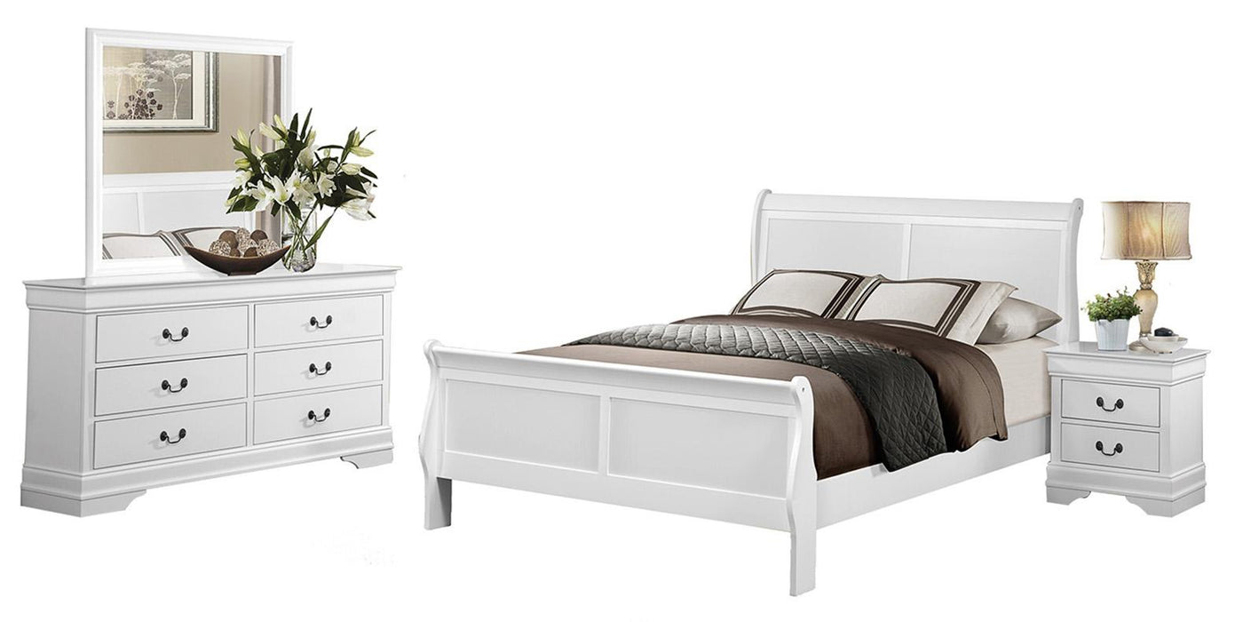 Mayville Queen Sleigh Bed in White 2147W-1 - Furniture World SW (WA)
