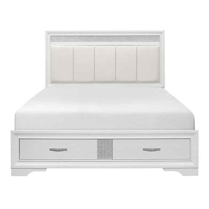 Luster (3) Eastern King Platform Bed with Footboard Storage - Furniture World SW (WA)