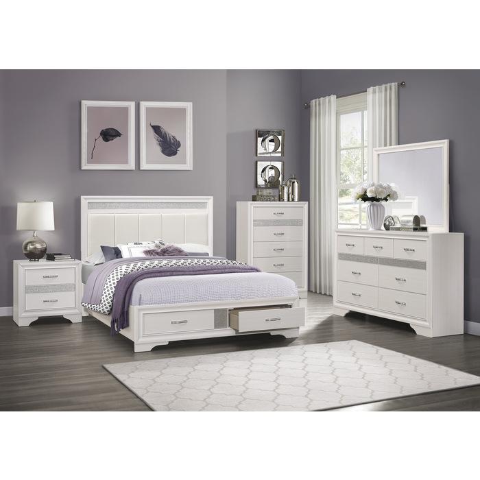 Luster (3) Eastern King Platform Bed with Footboard Storage - Furniture World SW (WA)